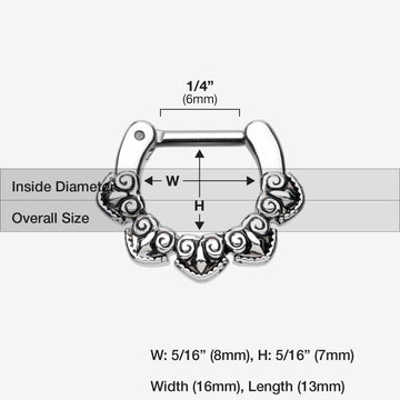 Detail View 1 of Tribal Penta Septum Clicker-Steel